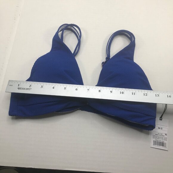 Shade And Shore Women's Size 34C Lined Triangle Bikini Swim Top Blue New - Picture 8 of 12